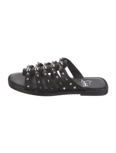 Pre-owned Christian Louboutin Rubber Slides In Black