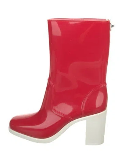 Pre-owned Christian Louboutin Rubber Studded Accents Rain Boots In Multi