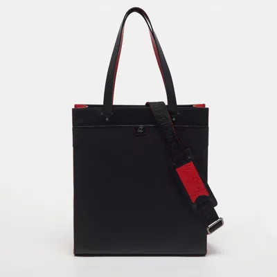 Pre-owned Christian Louboutin Ruistote Black/red Leather Tote