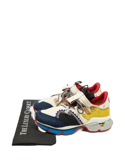 Pre-owned Christian Louboutin Runner Leather Sneakers In White