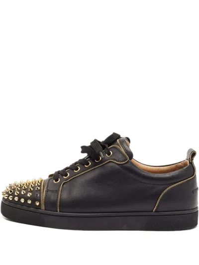 Pre-owned Christian Louboutin Rush Spike Zip-detail Sneakers In Black