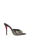 Christian Louboutin Miss Z Ocelot Lurex And Leather-trimmed Sequined Satin Mules