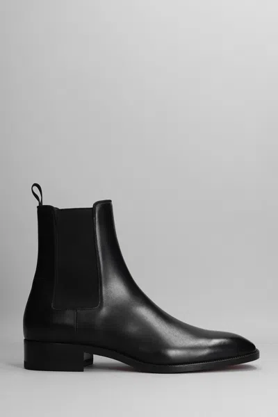 Christian Louboutin Mens Black Samson Flat Calf P Gg Black 11