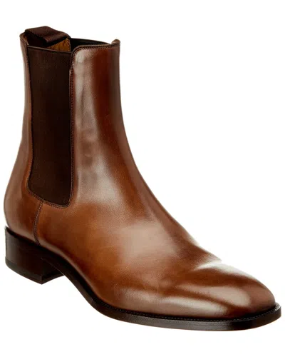 Christian Louboutin Samson Leather Boot In Brown