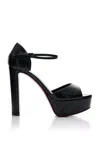 Christian Louboutin Sanaloo 130mm Patent Leather Sandals In Black