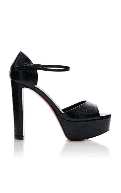 Christian Louboutin Sanaloo 130mm Patent Leather Sandals In Black