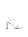 Christian Louboutin Verzierte Sandalen Atmospheria Aus Metallic-leder In Silver