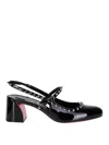 Christian Louboutin Janispikes 55 Mary-jane Slingback Pumps In Black