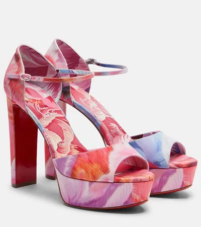 Christian Louboutin Sandaloo 120 Floral Platform Sandals In Multi
