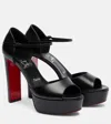Christian Louboutin Sandaloo 130 Leather Platform Sandals In Black