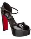 Christian Louboutin Sandaloo 130 Patent Platform Sandal In Black