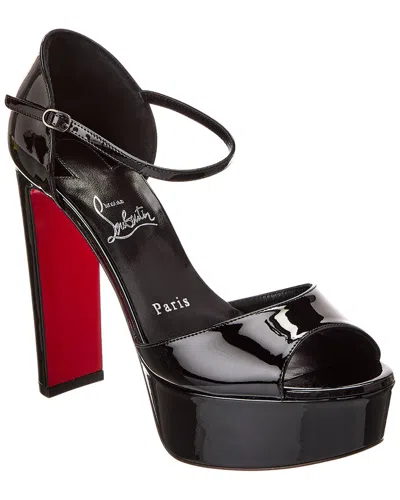 Christian Louboutin Sandaloo 130 Patent Platform Sandal In Black