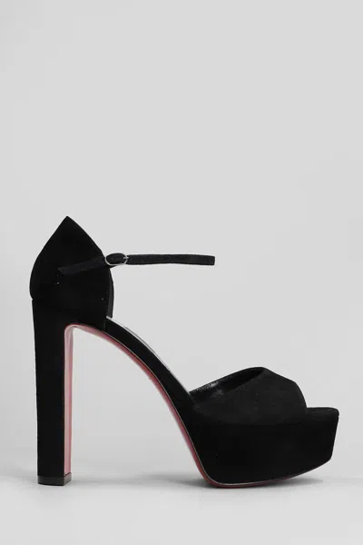 Christian Louboutin Sandaloo 130mm Leather Platform Sandals In Black