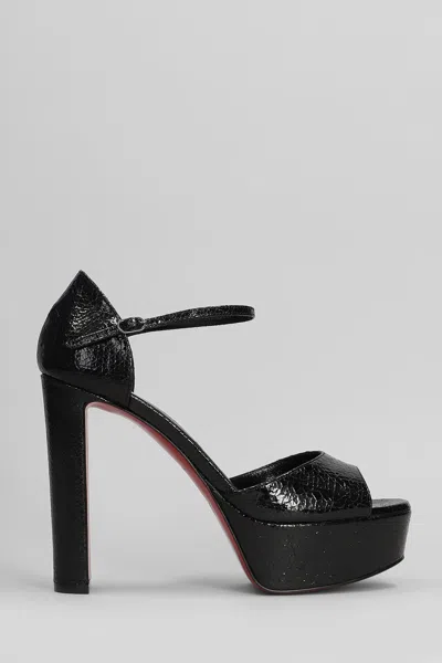Christian Louboutin Sandaloo 130 Sandals In Black Leather