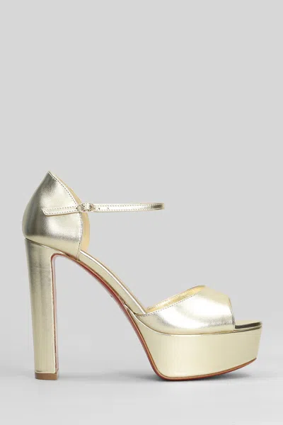 Christian Louboutin Sandaloo 130 Sandals In Gold Leather
