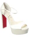 Christian Louboutin Sandaloo 130 Leather Platform Sandals In White
