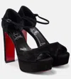 Christian Louboutin Sandaloo Leather Platform Sandals 130 In Black