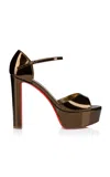 Christian Louboutin Sandaloo 130mm Leather Heeled Sandals In Animal Print