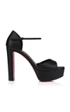 Christian Louboutin Sandaloo 130mm Leather Platform Sandals In Black