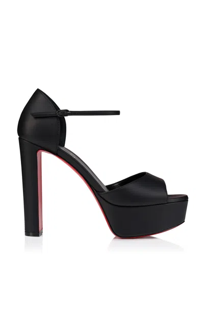 Christian Louboutin Sandaloo 130mm Leather Platform Sandals In Black