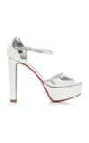 CHRISTIAN LOUBOUTIN SANDALOO 130MM MIRRORED LEATHER PLATFORM SANDALS