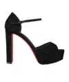 Christian Louboutin Sandaloo Leather Platform Sandals 130 In Black