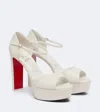 Christian Louboutin Sandaloo 130 Leather Platform Sandals In White