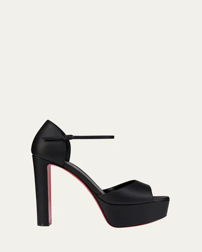 CHRISTIAN LOUBOUTIN SANDALOO LEATHER RED SOLE PLATFORM SANDALS
