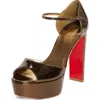 Christian Louboutin Sandaloo Metallic Peep-toe Sandal In Multi