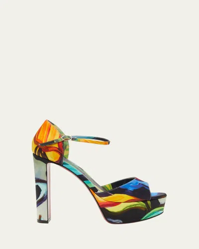 Christian Louboutin Sandaloo Multi Red Sole Platform Sandals
