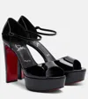 Christian Louboutin Sandaloo 130 Mirrored-leather Platform Sandals In Black
