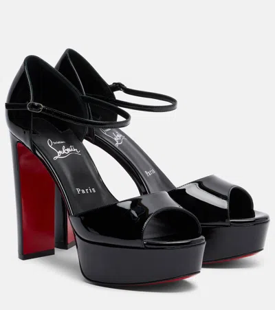CHRISTIAN LOUBOUTIN SANDALOO PATENT LEATHER PLATFORM SANDALS