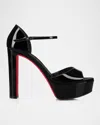 Christian Louboutin Sandaloo Patent Red Sole Platform Sandals