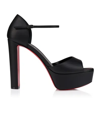 Christian Louboutin Sandaloo Platform Block-heel Sandals In Black