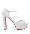 Christian Louboutin Sandaloo 130mm Crepe-satin Platform Sandals In Red