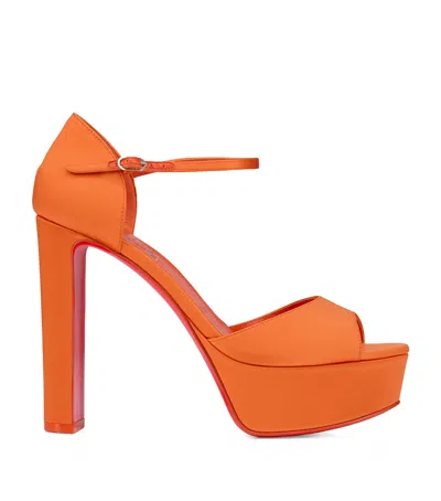 CHRISTIAN LOUBOUTIN SANDALOO SILK PLATFORM SANDALS 130