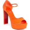 Christian Louboutin Sandaloo Silk Satin Platform Sandal In Magma/lin Magma