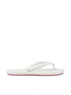 Christian Louboutin Loubi Donna Spike Red Sole Flip Flops In White