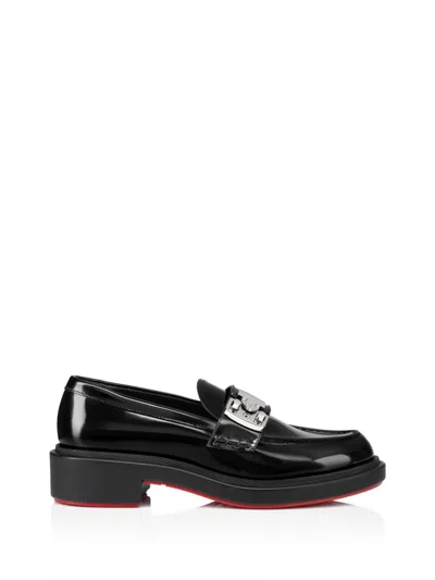 Christian Louboutin Urban Moc Lock Leather Loafers In Black
