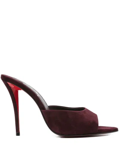 Christian Louboutin Women Miss Z Mule T 100 Sandalo Con Tacco In Burgundy