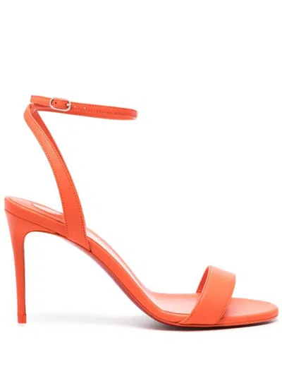 Christian Louboutin 85mm Loubigirl Leather Sandals In Orange