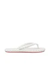 Christian Louboutin Loubi Donna Spike Red Sole Flip Flops In White
