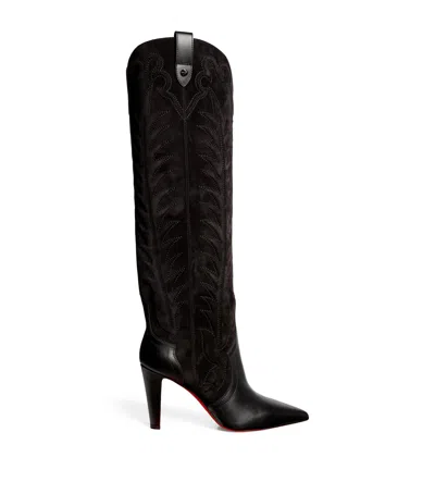 Christian Louboutin Santia Botta Suede-leather Boots 85 In Red