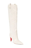 Christian Louboutin Santia Pointed Toe Western Boot In White