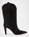 Christian Louboutin Santia Suede Red Sole Booties