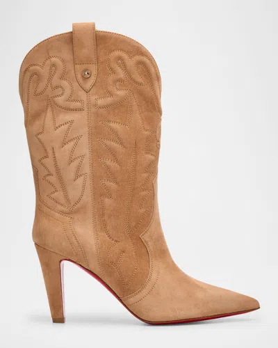 Christian Louboutin Santia Suede Red Sole Booties