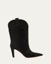 Christian Louboutin Santia Suede Red Sole Booties In Black