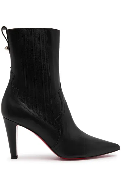 Christian Louboutin Santigag 85 Leather Ankle Boots In Black