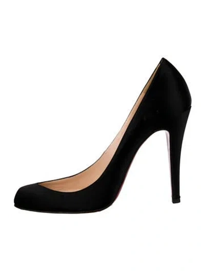 Pre-owned Christian Louboutin Satin Pumps In Black
