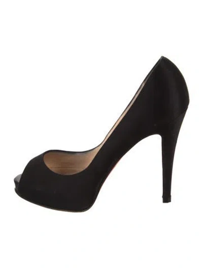 Pre-owned Christian Louboutin Satin Pumps In Black